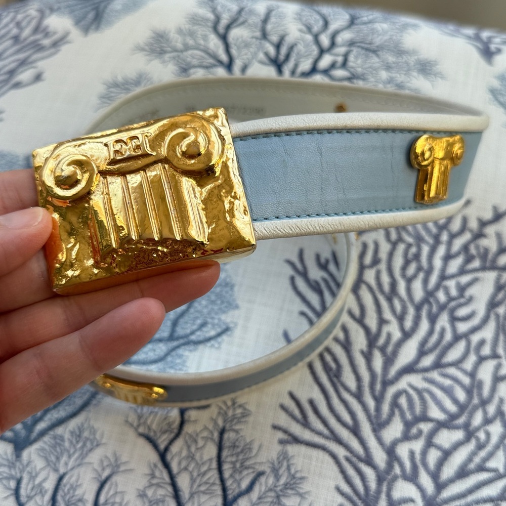 Escada leather belt with column motif (size 38) - Picture 3 of 7